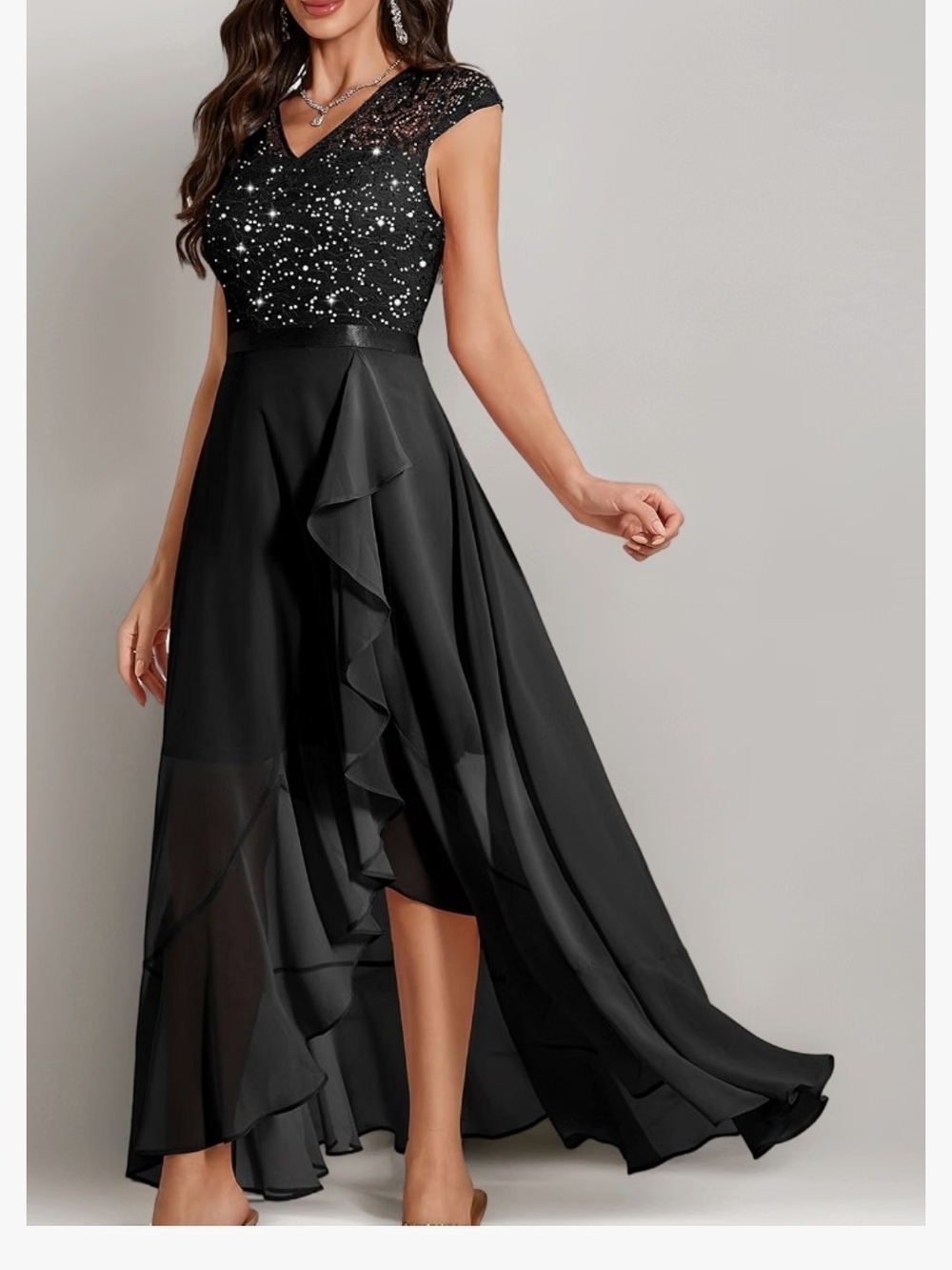 Nwt Womena Large Evening Glitrer Elegant Dress
